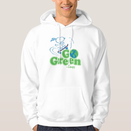 pinda's | Snoopy Go Green Schaats Board Hoodie (Voorkant)
