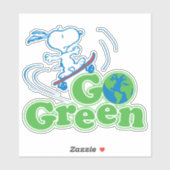 pinda's | Snoopy Go Green Schaats Board Sticker (Vel)