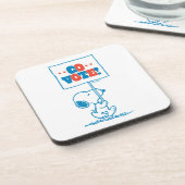 pinda's | Snoopy - Go Vote Sign. Bier Onderzetter (Linkerzijde)