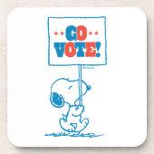 pinda's | Snoopy - Go Vote Sign. Bier Onderzetter (Voorkant)