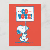 pinda's | Snoopy - Go Vote Sign. Briefkaart (Voorkant)