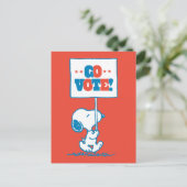 pinda's | Snoopy - Go Vote Sign. Briefkaart (Staand voorkant)