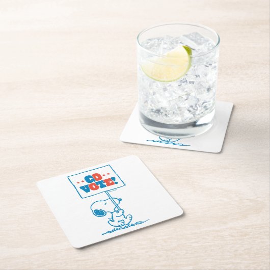 pinda's | Snoopy - Go Vote Sign. Kartonnen Onderzetters (Insitu)