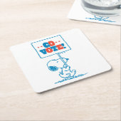 pinda's | Snoopy - Go Vote Sign. Kartonnen Onderzetters (Schuin)