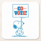 pinda's | Snoopy - Go Vote Sign. Kartonnen Onderzetters (Voorkant)
