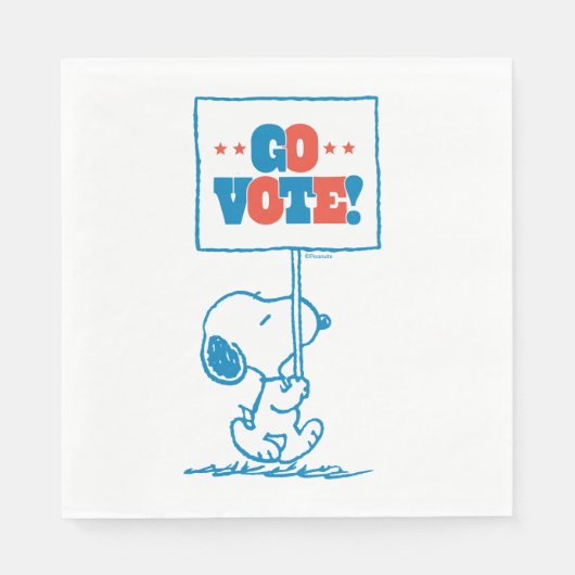 pinda's | Snoopy - Go Vote Sign. Servet (Voorkant)