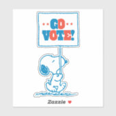 pinda's | Snoopy - Go Vote Sign. Sticker (Vel)