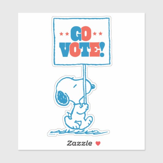 pinda's | Snoopy - Go Vote Sign. Sticker (Vel)