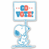 pinda's | Snoopy - Go Vote Sign. Sticker (Voorkant)