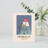 Pinda's Snoopy Goed Werk Loont Afstuderen Briefkaart (Staand voorkant)