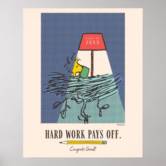 Pinda's Snoopy Goed Werk Loont Afstuderen Poster (Voorkant)