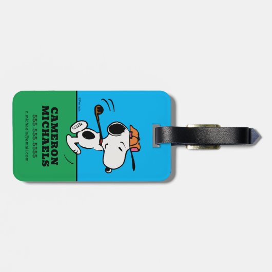 pinda's | Snoopy Golf Swing Bagagelabel (Achterkant horizontaal)