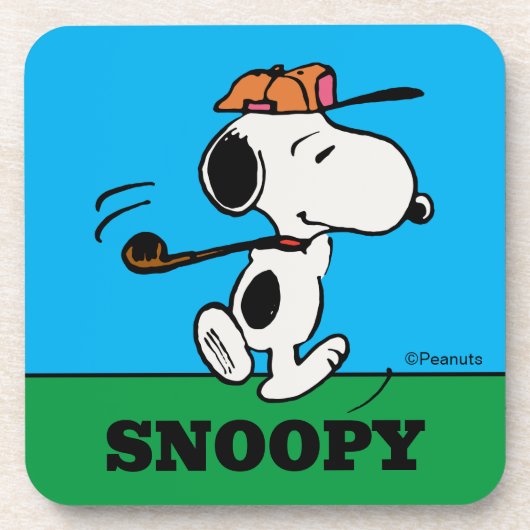 pinda's | Snoopy Golf Swing Bier Onderzetter (Voorkant)