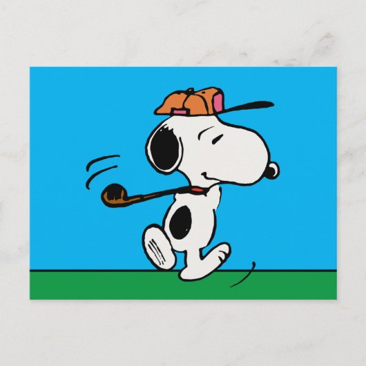 pinda's | Snoopy Golf Swing Briefkaart (Voorkant)