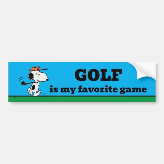 pinda's | Snoopy Golf Swing Bumpersticker (Voorkant)