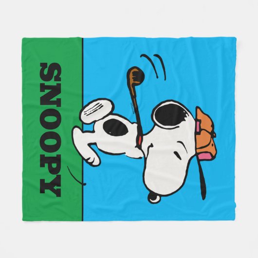 pinda's | Snoopy Golf Swing Fleece Deken (Voorkant (Horizontaal))