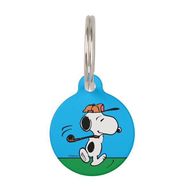 pinda's | Snoopy Golf Swing Huisdierpenning (Voorkant)