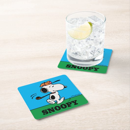 pinda's | Snoopy Golf Swing Kartonnen Onderzetters (Insitu)