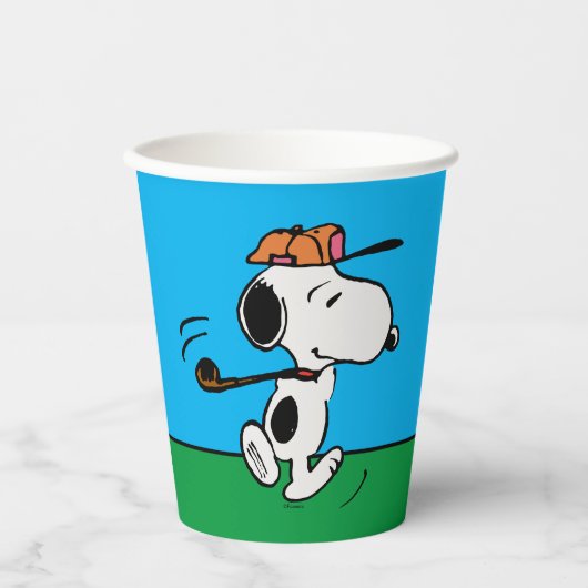pinda's | Snoopy Golf Swing Papieren Bekers (Voorkant)
