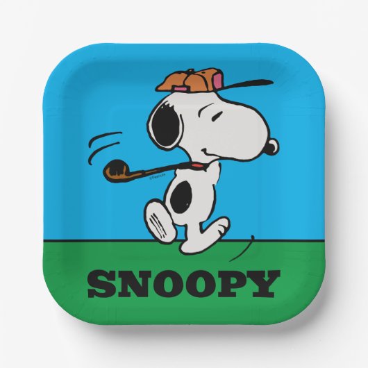 pinda's | Snoopy Golf Swing Papieren Bordje (Voorkant)