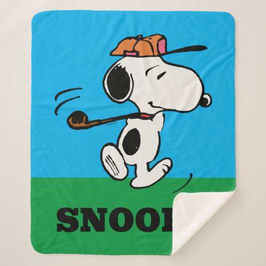 pinda's | Snoopy Golf Swing Sherpa Deken (Voorkant)