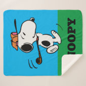 pinda's | Snoopy Golf Swing Sherpa Deken (Voorkant (horizontaal))
