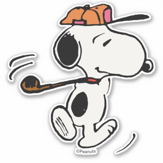 pinda's | Snoopy Golf Swing Sticker (Voorkant)