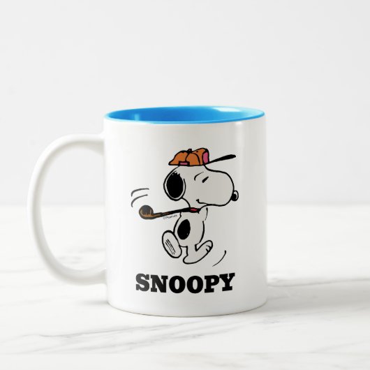 pinda's | Snoopy Golf Swing Tweekleurige Koffiemok (Links)