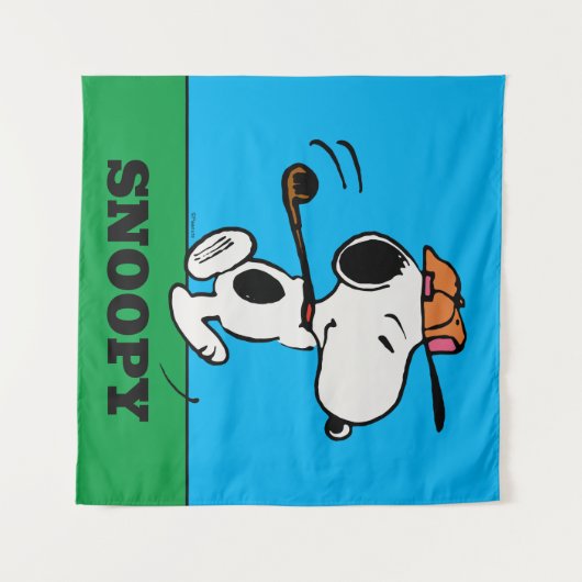 pinda's | Snoopy Golf Swing Wandkleed (Voorkant (horizontaal))