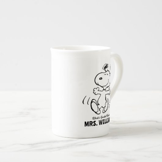 pinda's | Snoopy Greatest Teacher Personalized Porselein Kop (Voorkant rechts)