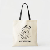 pinda's | Snoopy Greatest Teacher Personalized Tote Bag (Voorkant)