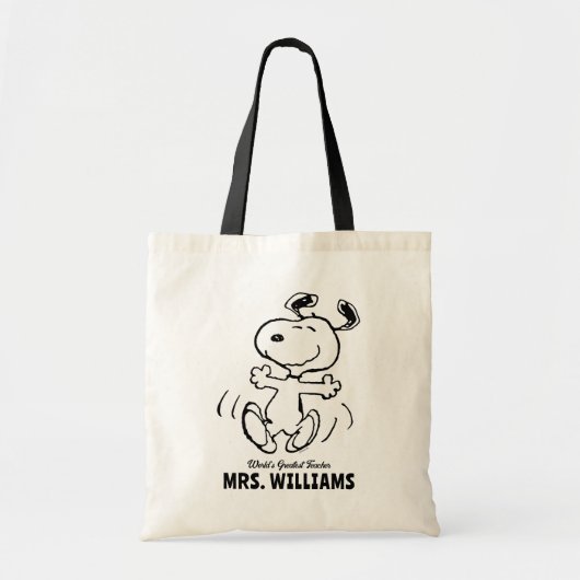 pinda's | Snoopy Greatest Teacher Personalized Tote Bag (Voorkant)