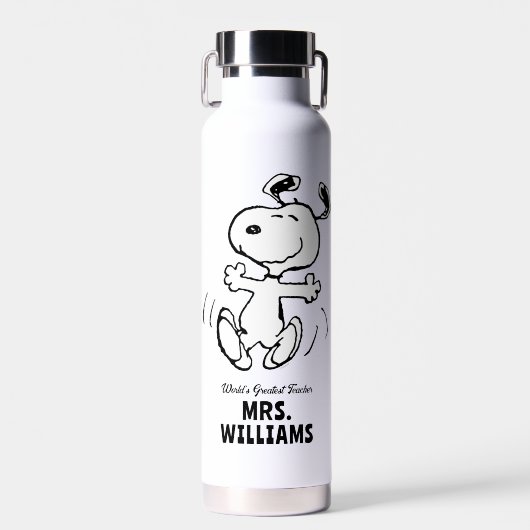 pinda's | Snoopy Greatest Teacher Personalized Waterfles (Voorkant)