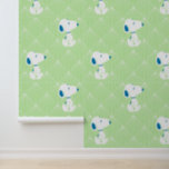 pinda's | Snoopy Green Deco Dreams Patroon Behang<br><div class="desc">Bekijk dit Art Deco Peanuts-ontwerp met Snoopy.</div>