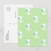 pinda's | Snoopy Green Deco Dreams Patroon Briefkaart (Voorkant / Achterkant)