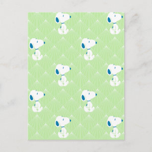 pinda's   Snoopy Green Deco Dreams Patroon Briefkaart