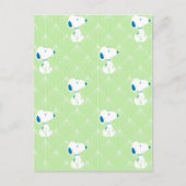 pinda's | Snoopy Green Deco Dreams Patroon Briefkaart (Voorkant)