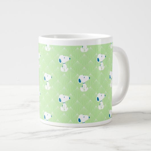 pinda's | Snoopy Green Deco Dreams Patroon Grote Koffiekop (Voorkant rechts)