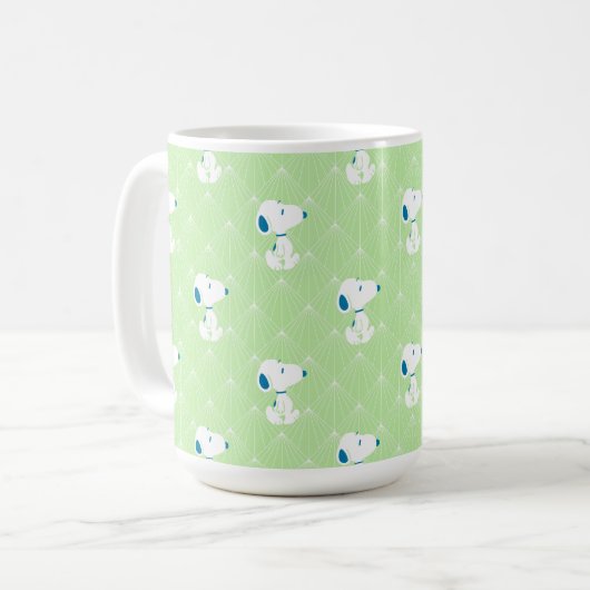 pinda's | Snoopy Green Deco Dreams Patroon Koffiemok (Voorkant links)