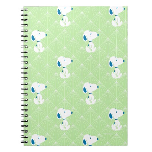pinda's | Snoopy Green Deco Dreams Patroon Notitieboek (Voorkant)