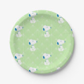 pinda's | Snoopy Green Deco Dreams Patroon Papieren Bordje (Voorkant)