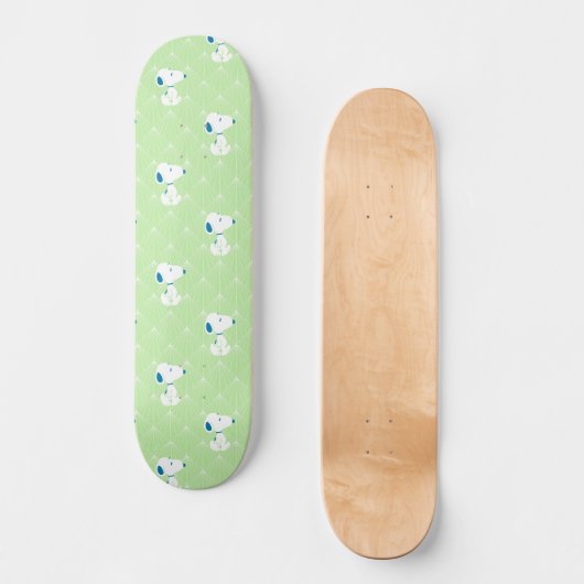 pinda's | Snoopy Green Deco Dreams Patroon Persoonlijk Skateboard (Voorkant)