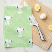 pinda's | Snoopy Green Deco Dreams Patroon Theedoek (Quarter Fold)