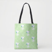 pinda's | Snoopy Green Deco Dreams Patroon Tote Bag (Voorkant)