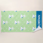 pinda's | Snoopy Green Deco | Jouw namen toevoegen Strandlaken (Voorkant)