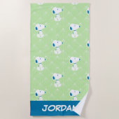 pinda's | Snoopy Green Deco | Jouw namen toevoegen Strandlaken (Voorkant)