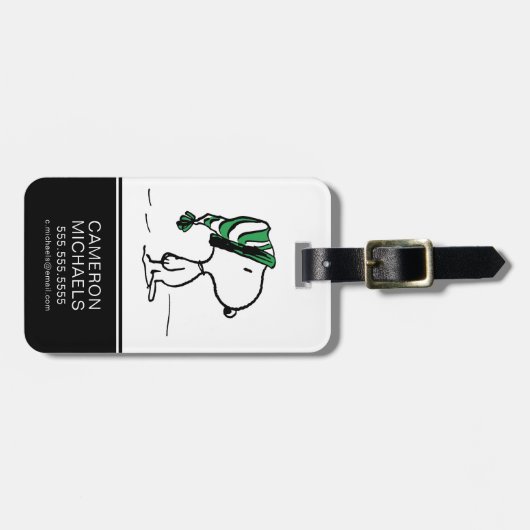 pinda's | Snoopy Green Snow Pet Bagagelabel (Voorkant horizontaal)