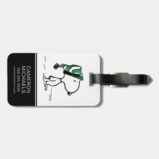 pinda's | Snoopy Green Snow Pet Bagagelabel (Achterkant horizontaal)