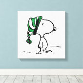 pinda's | Snoopy Green Snow Pet Canvas Afdruk (Insitu (Houten vloer))