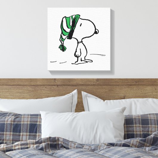pinda's | Snoopy Green Snow Pet Canvas Afdruk (Insitu (Slaapkamer))